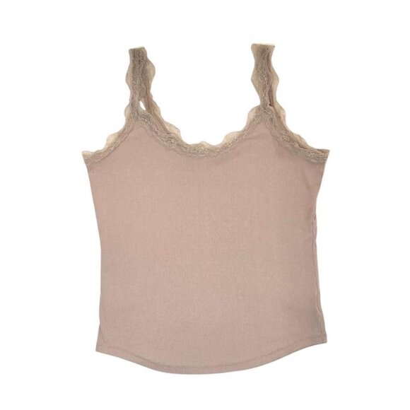GapBody Modal Ribbed Camisole Tank Nude Mauve L Soft Feminine Top - Picture 1 of 6